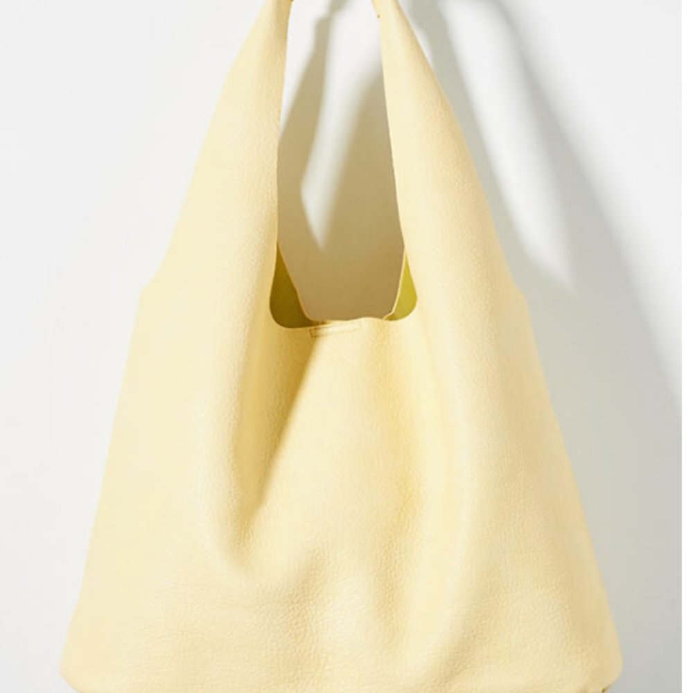 Anthropologie Slouchy Shoulder Bag in Pale Yellow